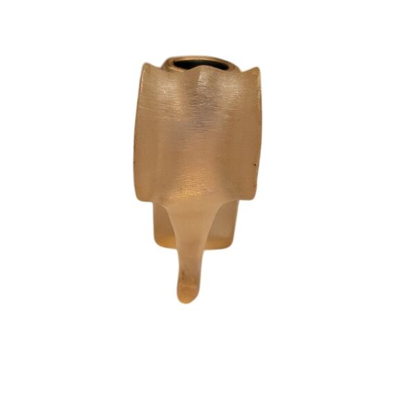 Elephant Lucite Mini Candle Holder Lucite Miniature Brass Insert Beige 4" x 4.5" - Picture 5 of 8